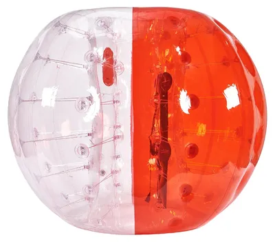 Image de VEVOR Bump Ball gonflable Bumper Bumper Ball 1 pc 1,5 m x 1,2 m, Balle de collision humaine, balle rebondissante en PVC pour le corps pour les activités de plein air, transparent + rouge Bumper Ball gonflable