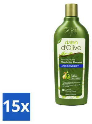 Productafbeelding van 15 x Dalan d'Olive Anti-roos shampoo - Voedend - 400 ml - Voordeelverpakking - 15 stuks