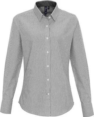 Produktbild von Premier Workwear Women´s Baumwolle Rich Oxford Stripes Shirt