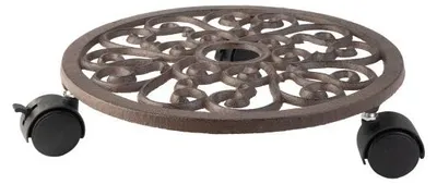 Produktbild von Pflanzroller 30cm Blumenroller Metall Gusseisen mit Rollen Bremse