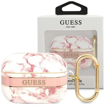 Produktbild von Guess GUAPHCHMAP AirPods Pro Hülle rosa Marmor Armband Kollektion