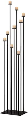 Kerzenhalter-Set aus Eisen, 9 Stück, Höhen 71-152 cm, schwarz