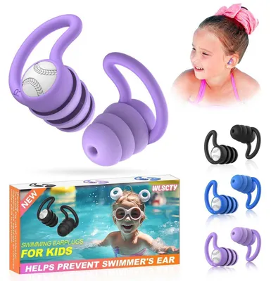 Immagine prodotto di Tappi per le orecchie impermeabili per bambini, in silicone, riutilizzabili, confezione da 3 paia
