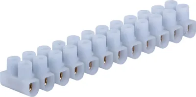 Produktbild von Pollmann Reihenlusterklemme, 1,5 - 6 mm², 12-polig, weiß, 1 Stk.