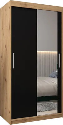 Produktbild von Kleiderschrank, Schiebetürenschrank Schlafzimmer, Schrank mit Spiegel TOKYO 2 100 cm