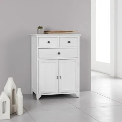 Produktbild von Kommode im Shabby Chic, weiß lasiertes Holz mit Schubladen, Landhausstil