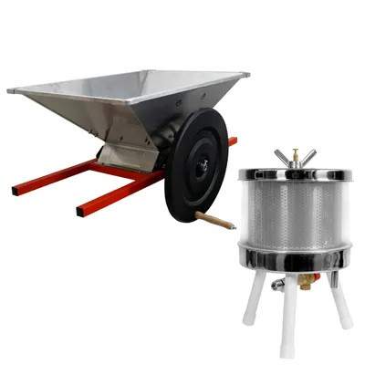 Produktbild von Saftherstellung Set Obstmühle 50ltr. Handbetrieb+ 6Ltr. Edelstahl Hydropresse