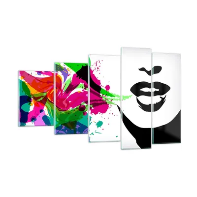 Produktbild von Bilder auf glas - Frau Gesicht Lippen Make-up - 100x60cm - Glasbilder - Wandbilder - Kunstdruck - zum Aufhängen bereit - Wanddekoration aus Glas - Glas Bilder - Wandbild auf Glas - GEG100x60-2634