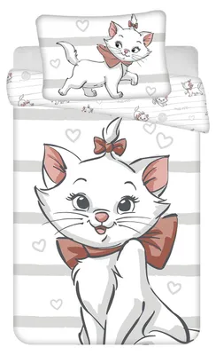 Immagine prodotto di Disney Aristogatti Marie baby biancheria da letto per bambini piumone 100 x 135 cm cuscino 40 x 60 cm 100% cotone