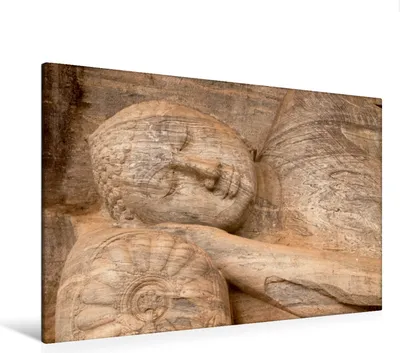 Produktbild von Calvendo  Textil-Leinwand 120 cm x 80 cm quer Liegender Buddha, Gal Vihara, Polonnaruwa, Sri Lanka, Schickert Peter; 7321891