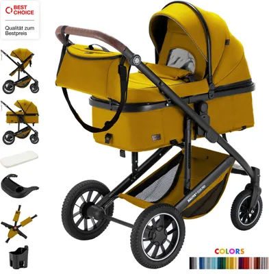 Image de Poussette 2 en 1 Daliya® FLEXI-PRO – Polyvalente, poussette de voyage légère, convertible en poussette de sport, grand panier, sûre