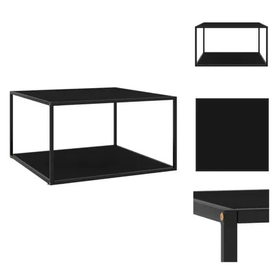 Image de vidaXL Table basse noire avec plateau en verre noir 90 x 90 x 50 cm - Tables basses