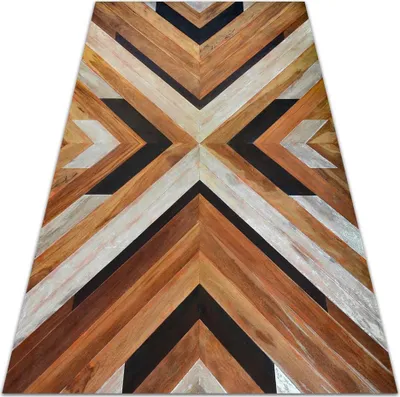 Produktbild von Dekorative Vinylmatte mit Holzmosaikmuster Septhios150x198