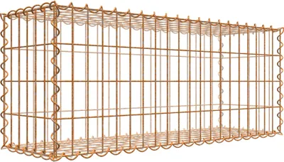 Produktbild von Rostige Gabione 100 cm x 40 cm x 30 cm (L x H x T), Maschenweite 5 cm x 10 cm, Spirale