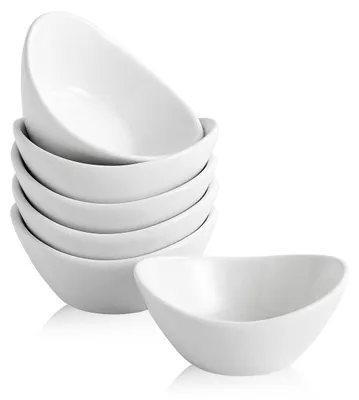 Productafbeelding van Keramische Dompelkommen Set van 6 | 44 ml | Witte Dip Knijpkom | Geschikt voor Sojasaus en Snacks