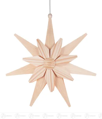 Produktbild von Fensterschmuck Weihnachtsstern doppelt natur, elektr. Beleuchtung Breite x Höhe x Tiefe 36 cmx36 cmx10 cm NEU
