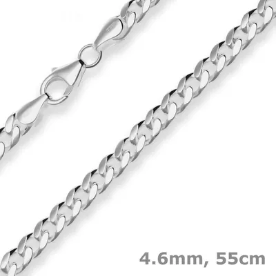 4-6mm-Panzerkette-oval-diamantiert-aus-925-Silber-55cm