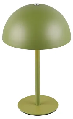 Image de Lampe de table LED, métal vert, variateur tactile, batterie, H 21 cm