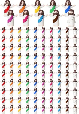 Productafbeelding van Kleine Jezus figuren - Set van 40 - Jezus Multicolor mini-beeldjes om te verbergen - Doop - Kerkactiviteiten