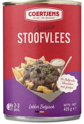 Produktbild von Coertjens Stoofvlees 425g – Traditionelles Rindfleisch in würziger Sauce