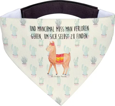 Produktbild von Mr. & Mrs. Panda Hundehalstuch Alpaka Stolz - Kaktus Grün - Geschenk, Halstuch Hund, Hunde, für, Dreieckstuch, Lama, Bandana
