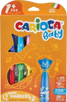 Produktbild von 12 Fasermaler CARIOCA Baby Teddy Marker im Pappetu