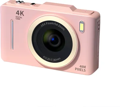 Obrázek produktu pro digitální fotoaparát 4K, digitální videokamera, 48 MP, foto, 2,8palcový displej, 16x digitální zoom, AF, automatické ostření, ochrana proti otřesům, detekce pohybu, vestavěný blesk, dobíjecí baterie, zkrášlující filtr, dárek k narozeninám a svátku