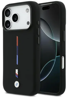Zdjęcie produktu dla Etui Bmw M Silicon Tricolor Line Magsafe Do Iphone 17 Pro Czarny