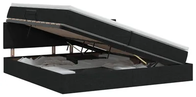 Zdjęcie produktu dla vidaXL Łóżko piętrowe z materacem czarne 200 x 200 cm aksamitne