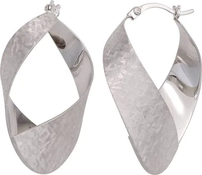 Produktbild von JOBO Creolen 925 Sterling Silber rhodiniert mattiert Ohrringe