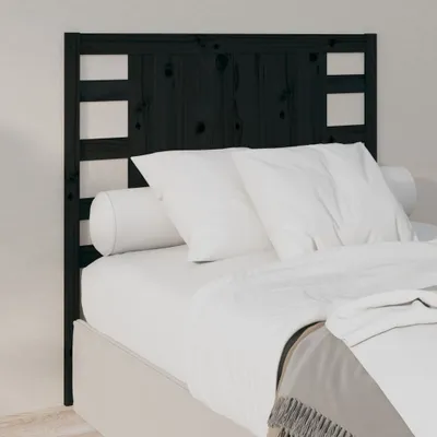 Produktbild von vidaXL Kopfteil Schwarz 81x4x100 cm Massivholz Kiefer - Kopfteil - Kopfteile - Bettkopfteil - Holzkopfteil
