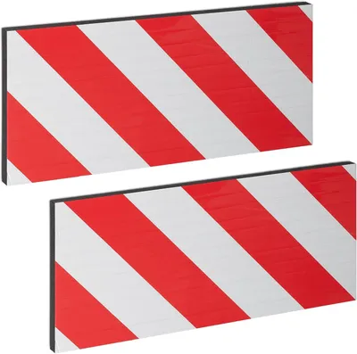 Immagine prodotto di Paracolonna per garage - Set di 2 pezzi - Adesivo - Ideale per pali - Protezione per auto - Riflettente - Rosso - Bianco