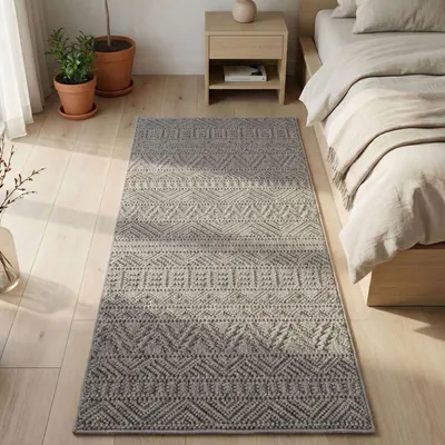 Produktbild von Carpetsale24 Teppich Wohnzimmer Bouclé Schlingenflor Skandi Stil Vintage Design Robust Superweich für Schlafzimmer, Grösse: 60x110 cm