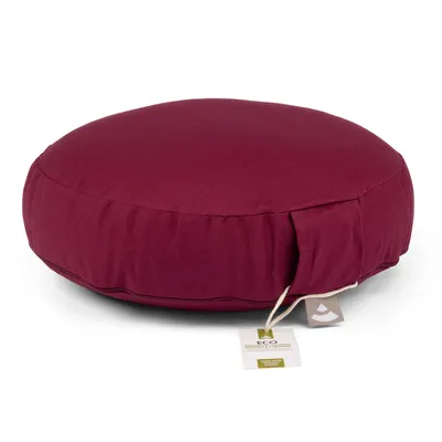 Produktbild von Meditationskissen RONDO ECO EXTRA FLACH aubergine | Dinkelhülsen