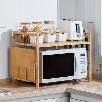 Obrázok produktu pre Magnetický držiak na kuchynské náčinie – bambusový držiak – organizér na pracovnú dosku – 52x30x35 cm