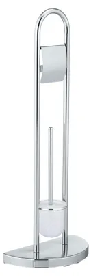 Produktbild von WENKO Stand WC-Garnitur | Toilettenpapierhalter mit WC-Bürste | Raumwunder in Chrom | Badezimmer & Gäste WC