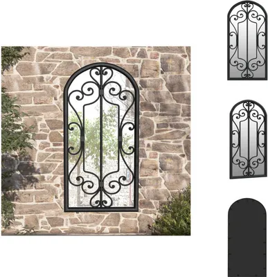 Produktbild von vidaXL Gartenspiegel Schwarz 70x30 cm Eisen -  Spiegel