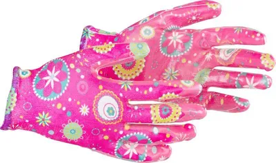Produktbild von Handschuhe Strend Pro Kalmia, Nitril, rosa, Größe 08/M, Garten, mit Blister