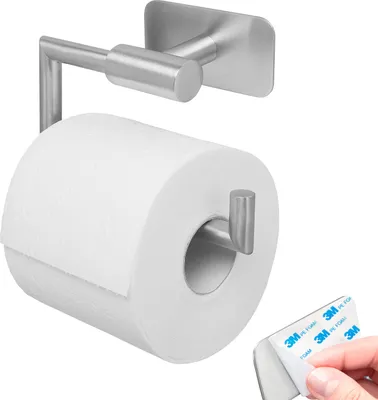 Produktbild von bremermann Bad-Serie PIAZZA TAPE - Toilettenpapierhalter ohne Bohren - mit Klebepad aus Edelstahl matt