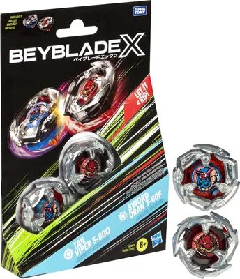 Obrázek produktu pro Beyblade X Tail Viper 5-80O & Sword Dran 3-60F, Bojující káča, 8 rok/roky