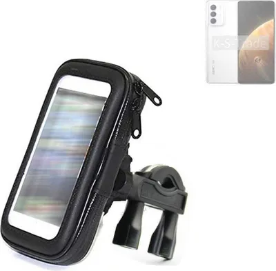 Produktbild von K-S-Trade Fahrrad-Halterung kompatibel mit Infinix Zero 5G 2023 (X6815D) Handy-Halterung Halter Lenkstange Fahrradhalterung Motorrad Bike Mount