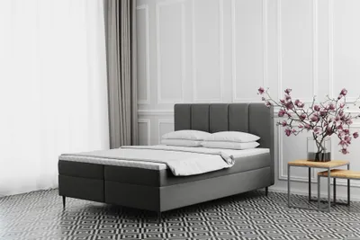 Produktbild von Boxspringbett Schlafzimmerbett MARAL 160x200cm in Stoff Monolith Dunkelgrau