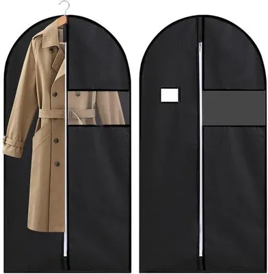 Image de Housses de protection, lot de 2, résistantes à la déchirure, avec fermeture à glissière, noires, grande taille