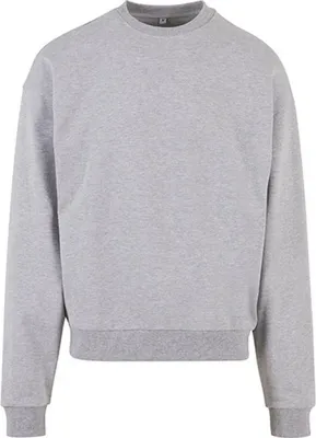 Produktbild von Build Your Brand BY205 | Ultra Heavy Baumwolle Crewneck Herrenpulli - Farbe: Heather Grey - Größe: XS