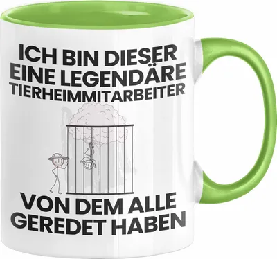 Produktbild von Tierheimmitarbeiter Geschenk Tasse Lustige Geschenkidee Geburtstag für Tierheimmitarbeiter Ich Bin Dieser Legendäre Tierheimmitarbeiter Von Dem Alle Geredet Haben Kaffee-Becher (Grün)