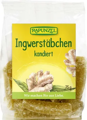 Produktbild von Rapunzel - Ingwerstäbchen kandiert - 75g