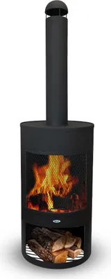 Obrázek produktu pro Zahradní kamna HEAT 130cm - zahradní kamna na terasu - venkovní ohniště a ohniště - tradiční ohniště se zásobníkem dřeva - zahradní oheň odolný proti povětrnostním vlivům - 158x46x46 cm
