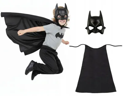 Produktbild von Batman Superhelden Kostüm Umhang Maske Kinder