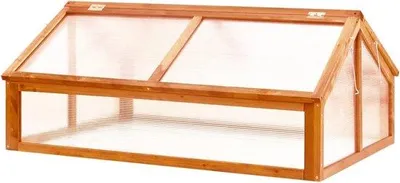 Produktbild von Holzhaus - Pflanzenhaus Garten - Pflanzen Protect - Massivfeuerholz - 114x80x50cm - Braun
