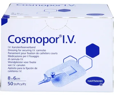 Produktbild von Hartmann Cosmopor I.V. Kanülenfixierverband steril 6 x 8 cm (50 Stck.)